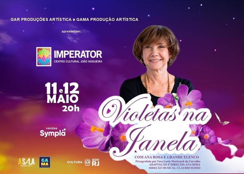 Yasmim Sant’anna apresenta o espetáculo ” Violetas na Janela” no Rio de Janeiro