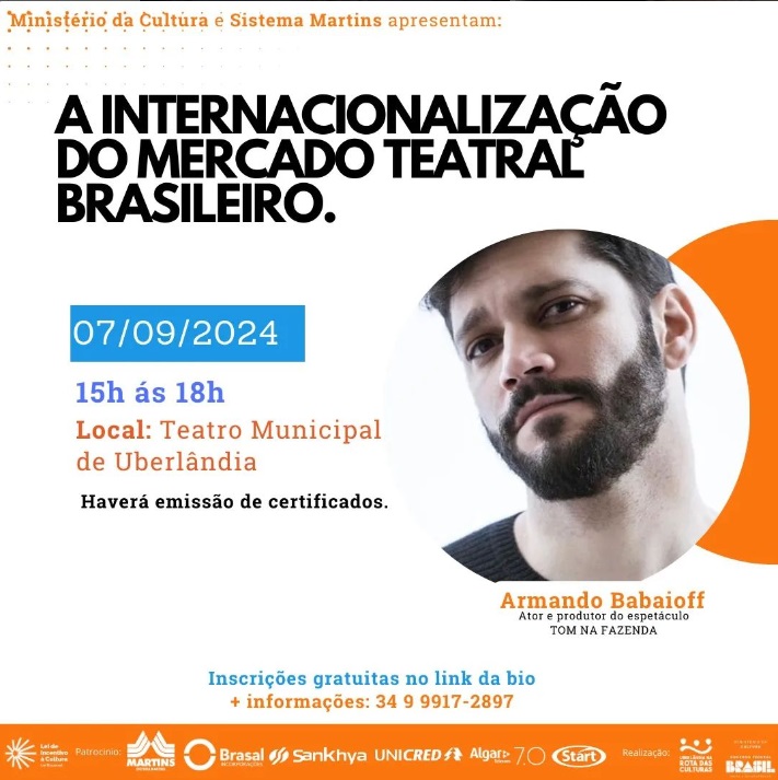 A Internacionalização do Mercado Teatral Brasileiro é tema de palestra